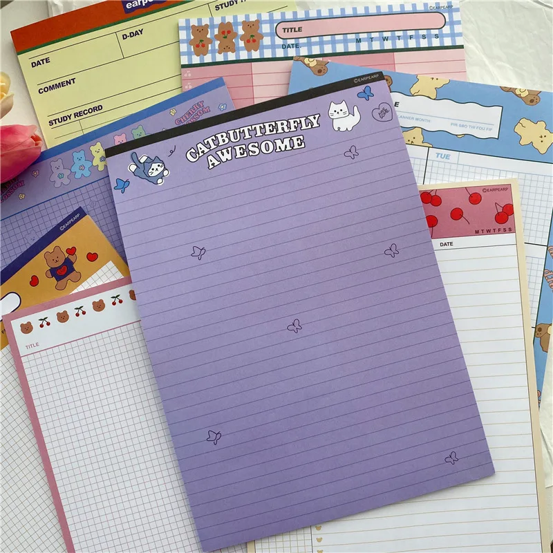 Ins корейский мультяшный медведь B5 блокнот для студентов обучающий план список