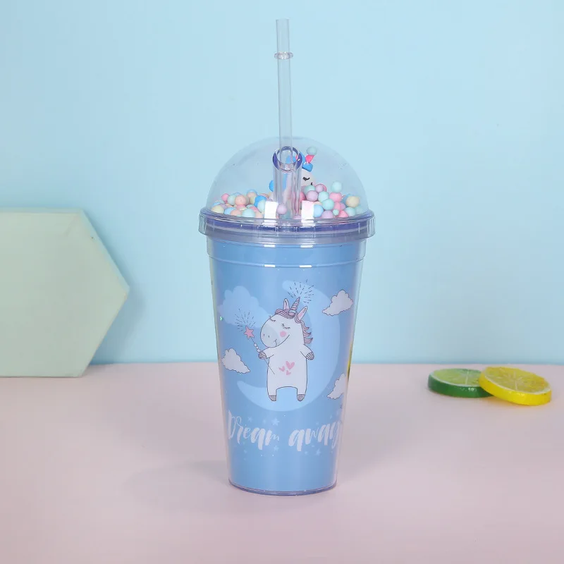 Радужная чашка для воды с единорогом милая креативная летняя дробленного льда