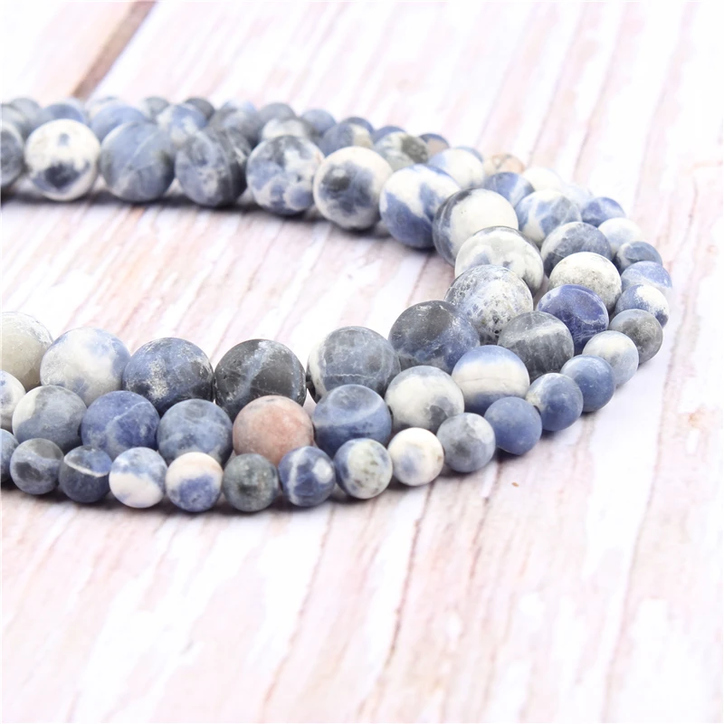 

Matte Blue NaturalStoneBeadsForJewelryMakingDiyBraceletNecklace6/8/10mmWholesaleStrand