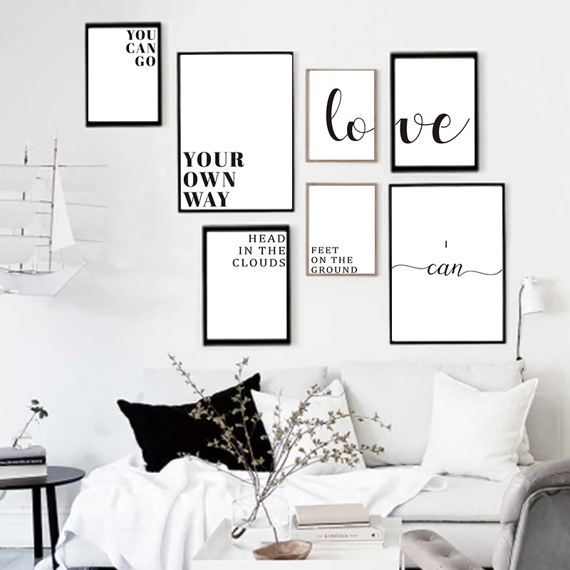 2 шт./компл. Минималистичная Скандинавская любовь Цитата линия текст Искусство