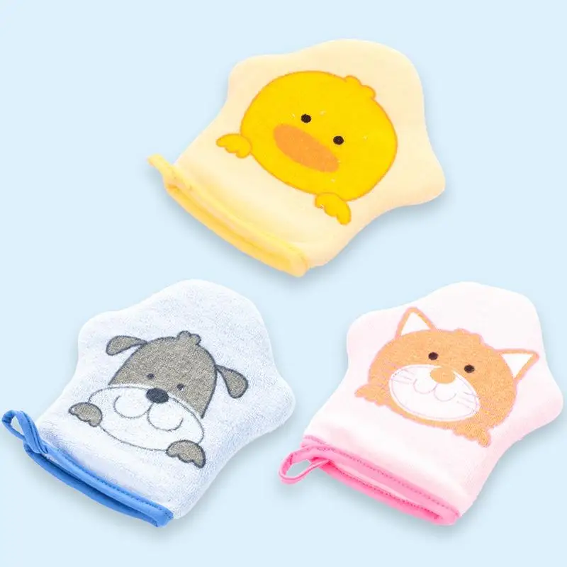 Мягкие Детские банные щетки полотенца Мультяшные перчатки для душа в форме