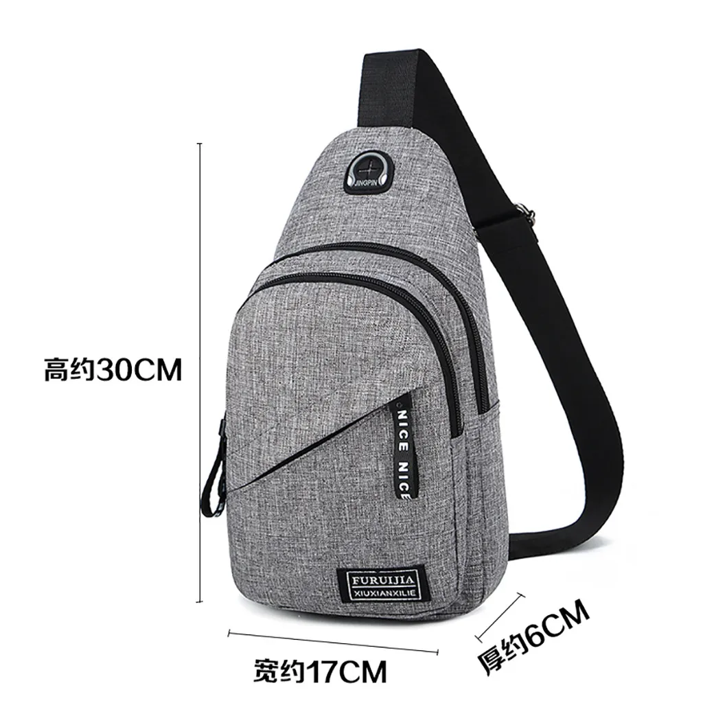 

Men Oxford Japan and Korean Style Hobos Bags Cloth Badge Chest Bag Wild Small Bag Fashion Pockets #N