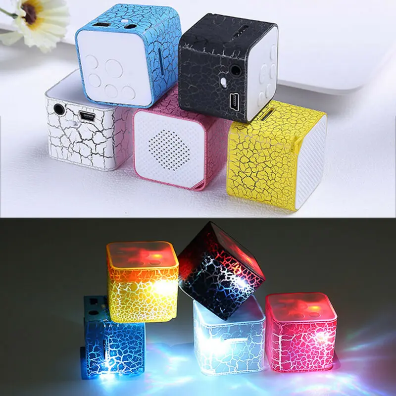 Портативный светодиодный мини Bluetooth беспроводной динамик TF стерео MP3 USB плеер 5