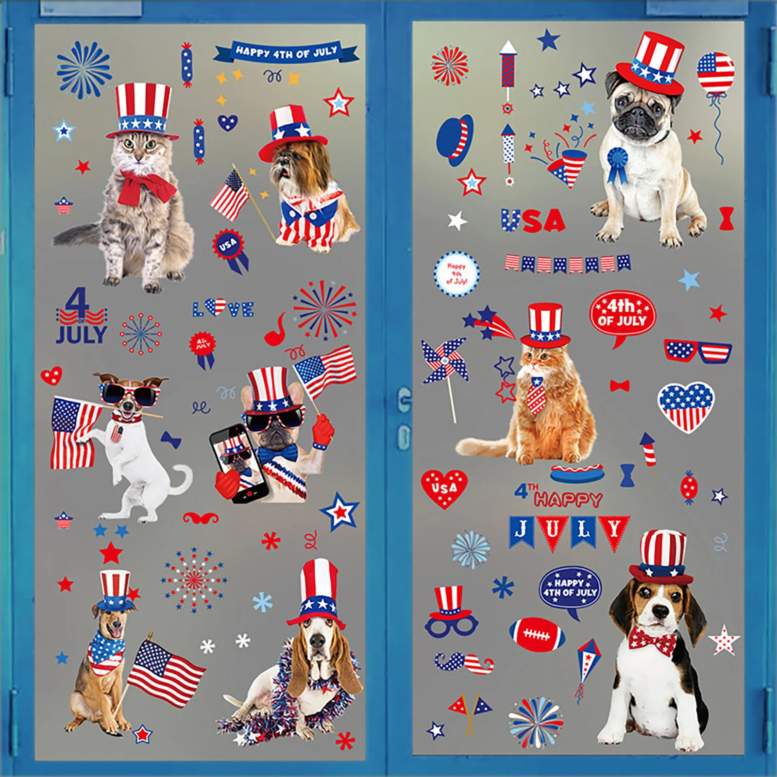 

97pcs DIY Independence Day Sticker Bunting Glass Window Sticker decoracion hogar moderno
