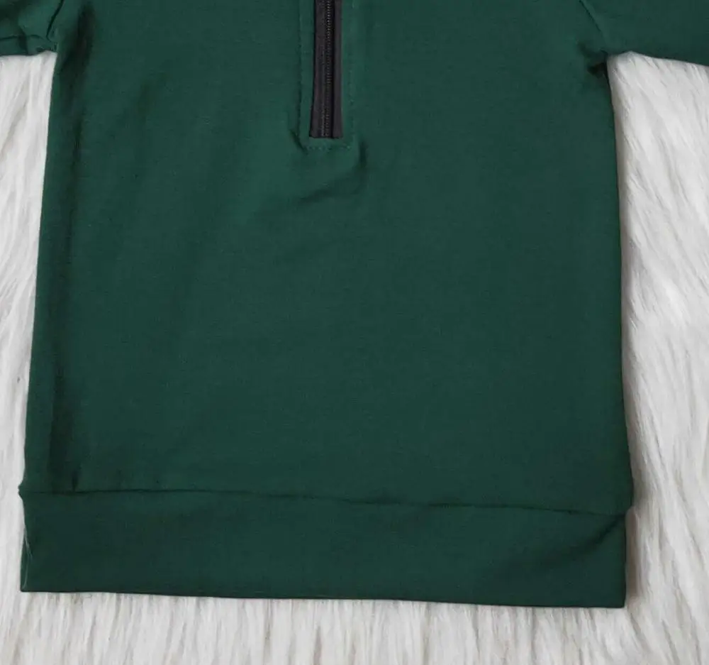 

New Baby Boys T-shirt Green Color Turn-Down Collar outfits long sleeve popular kids clothes