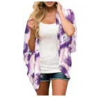 Женский шифоновый кардиган с принтом, свободное пляжное кимоно большого размера с принтом, топы, пляжная одежда #3G