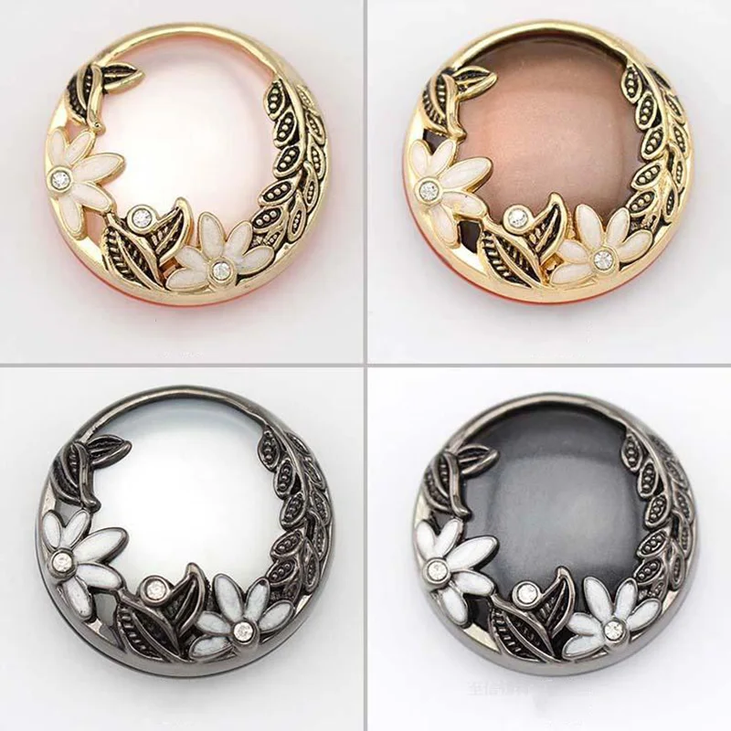 

Meetee 10pcs 22/26/34/38mm Resin Metal Button Round Pearl Shank Buttons Mink Fur Rhinestone Decor Buckles DIY Sewing Accessories