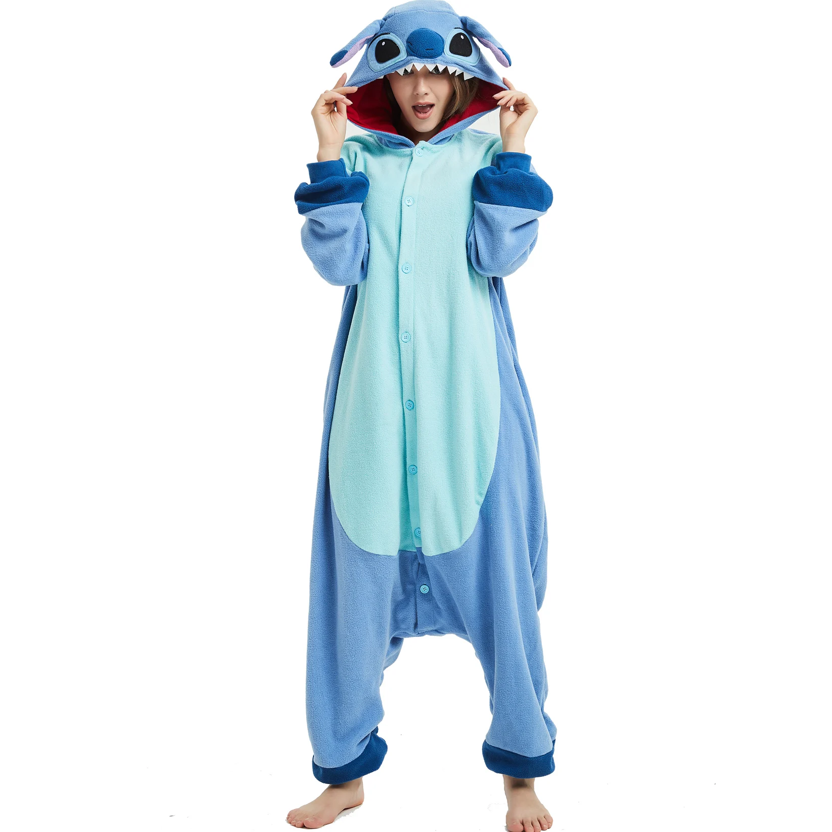 Животное Kigurumi Ститч Тигр лиса медведь волк печенье в виде панды Монстр Скелет