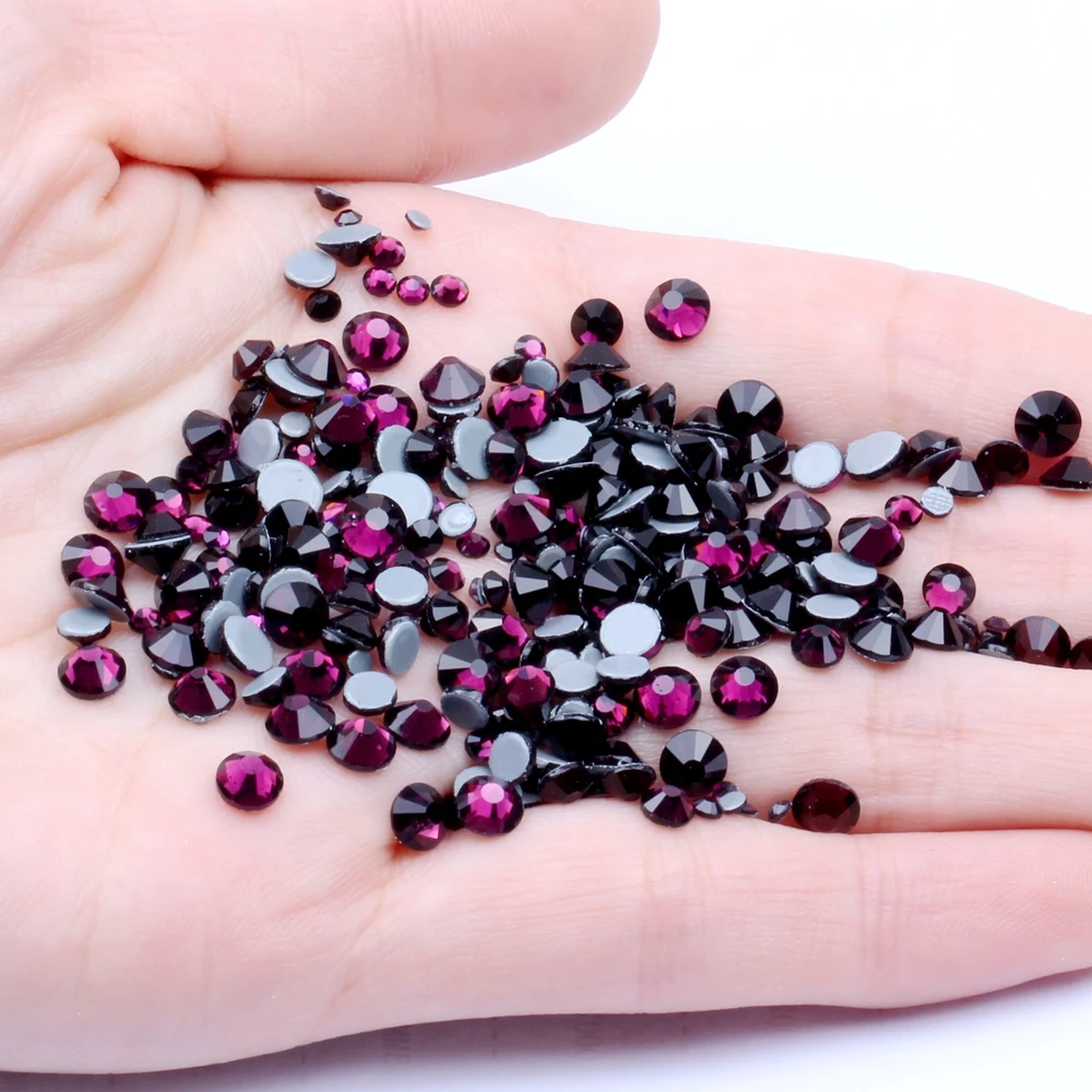 Аметист Стразы горячей фиксации Хрустальное стекло железные темно-фиолетовые