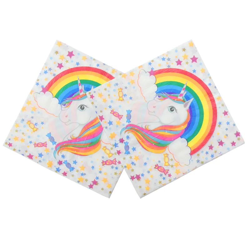 Unicorn 20 шт./лот фольга из розового золота в горошек Бумага салфетка для мальчика и девочки, Пол раскрыть вечерние ткани украшение для салфеток салфетки 33*33 см - Цвет: Unicorn