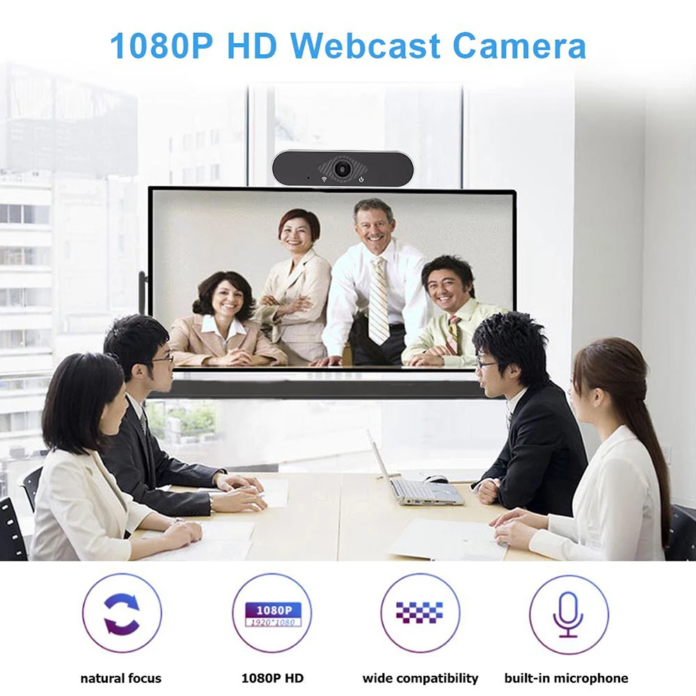 

Computer Webcam with Built-in Microphone 2MP Full HD 1080P Widescreen Video Work Home Accessories USB Web Camera for PC laptop