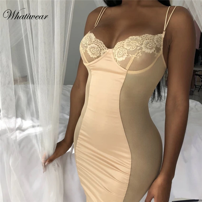 Whatiwear летнее кружевное мини-платье с открытыми плечами вечерние уличные женские вечерние обтягивающие платья без рукавов Vestidos de festa