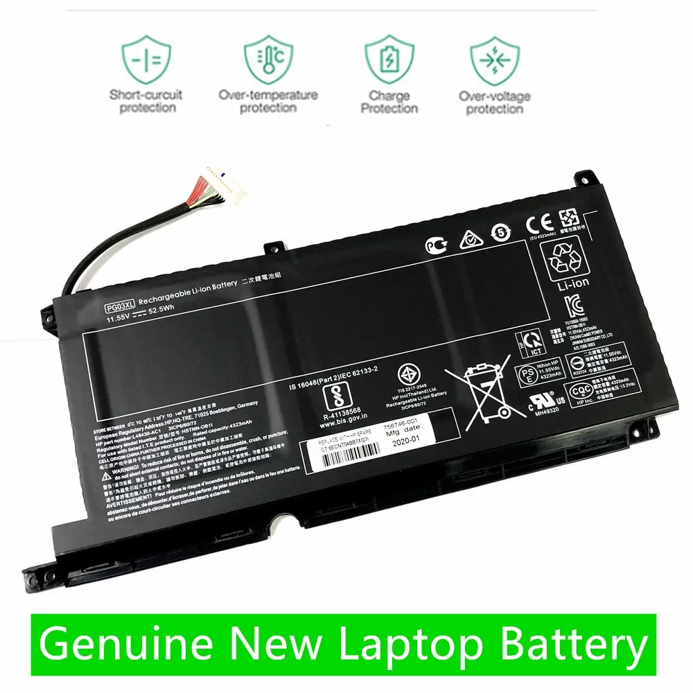 

HKFZ NEW PG03XL Battery For HP Pavilion 15-DK 15-dk0125TX 15-AP012DX 831758-005 831532-422 HSTNN-DB9G L48495-005 PG06XL Original