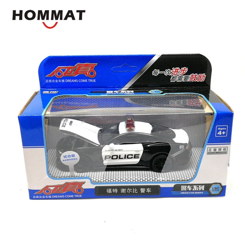 HOMMAT масштаб 1:32 Ford Shelby Mustang GT350 полиция 911 модели игрушечных автомобилей из сплава