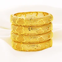 60mm openable gold bangle for women dubai bride wedding ethiopian bracelet africa bangle jewelry gold charm bracelet party gifts
