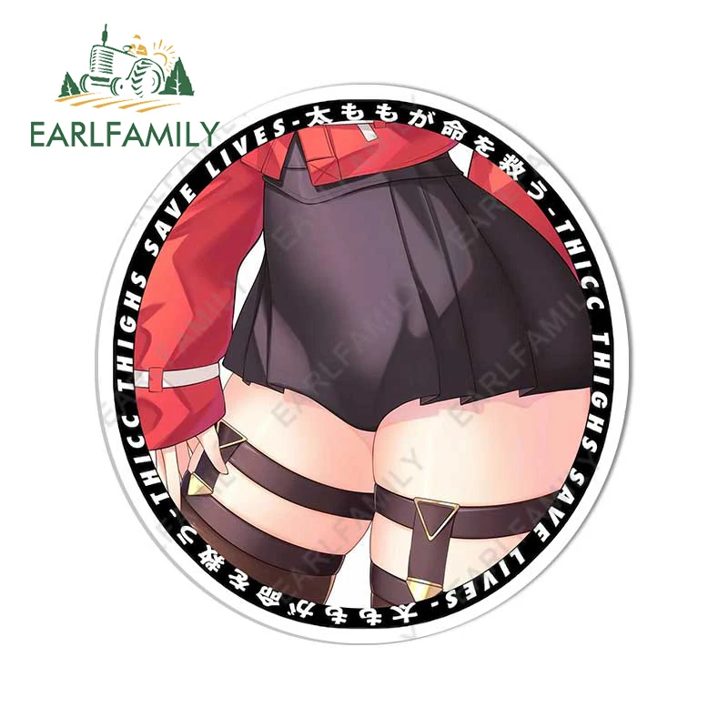 

EARLFAMILY 13cm x 12.3cm for Sexy Thicc Car Stickers Graffiti Car Accessoires Decal Surfboard Windows Anime Windshield Decals