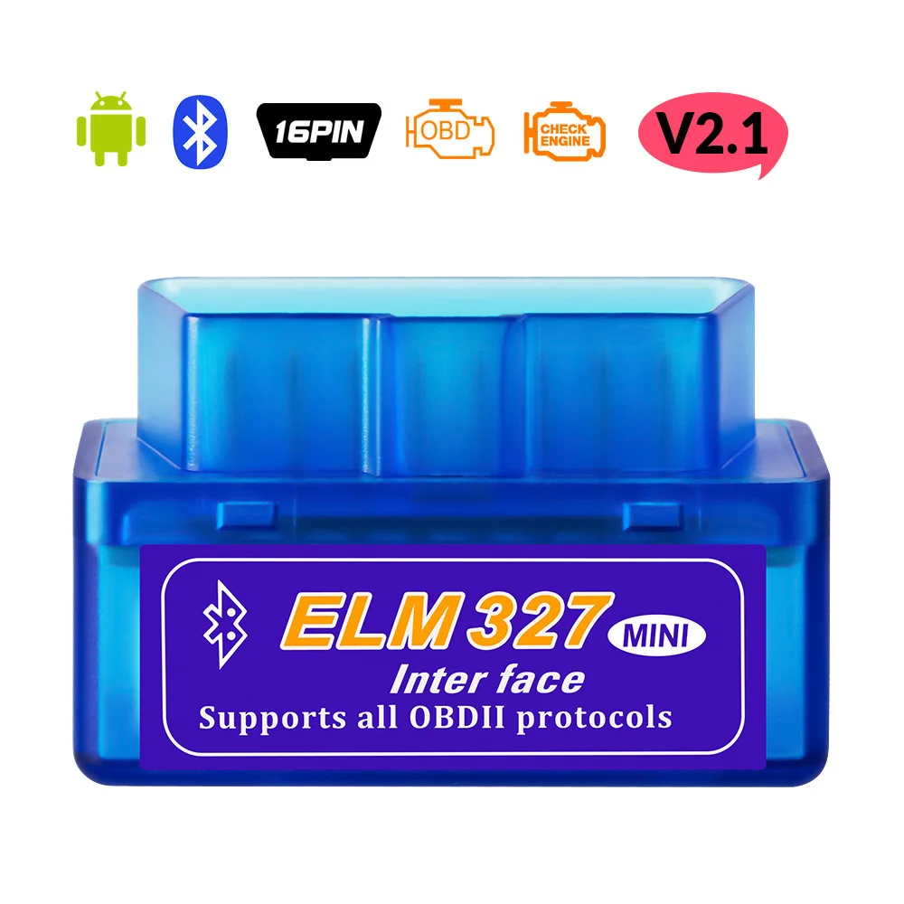 elm327 bluetooth ELM327 V2.1 Bluetooth OBDII автоматический сканер ELM 327 Bluetooth v 2,1 OBD2 для Android Поддержка крутящего момента 12 в автомобильный OBD диагностический инструмент - Цвет: elm327 bluetooth
