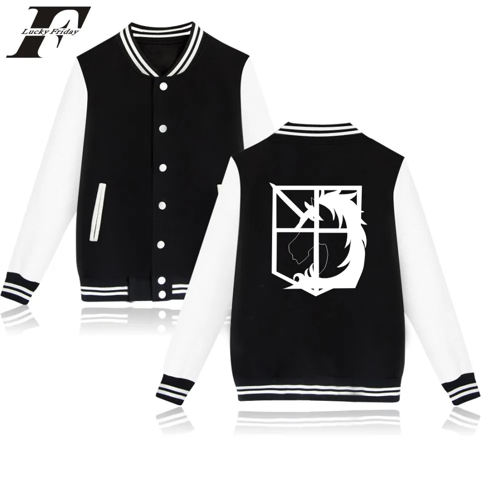 

fashion anime Attack On Titan sport Baseball Jacket men women Hoodies Sweatshirts casual Long Sleeve harajuku Jackets coats tops