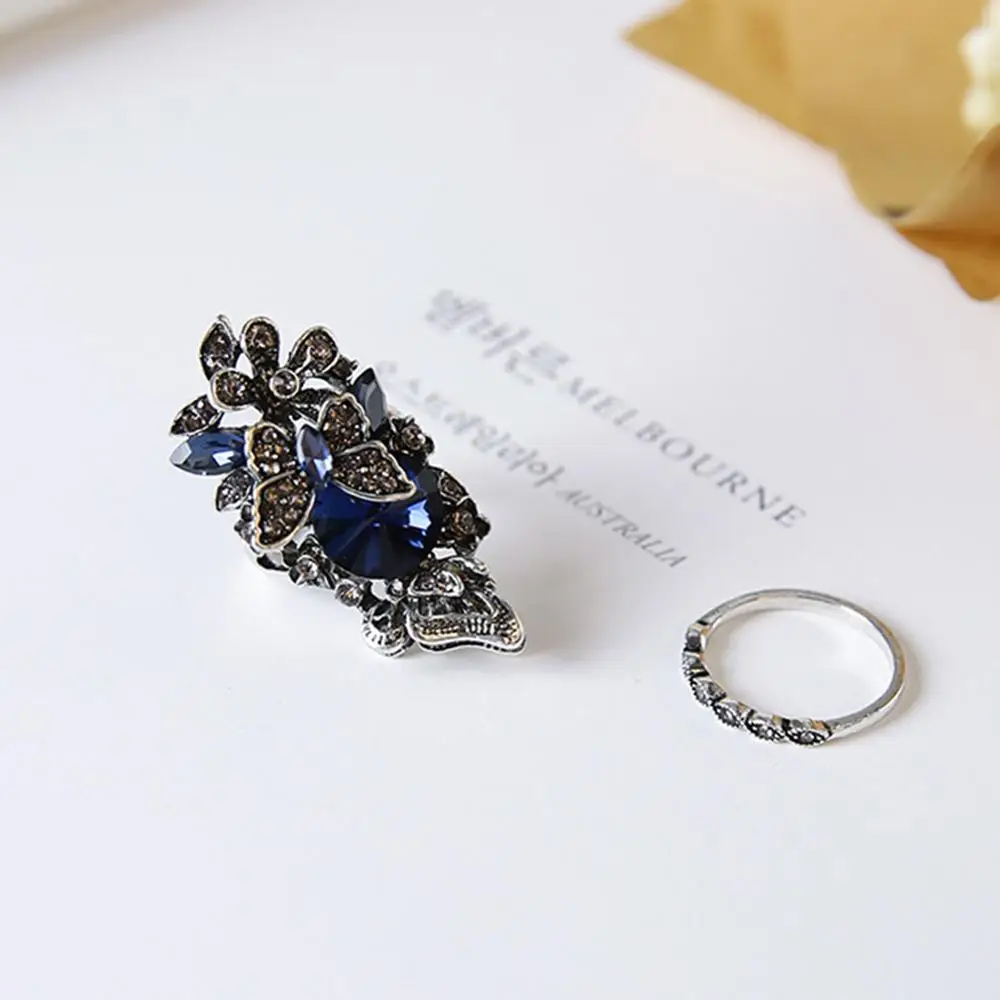 blue Модное винтажное Перидот позолоченное кольцо с драгоценными камнями для женщин и мужчин свадебное украшение для пальцев ювелирные изделия аксессуары Размер 6-10 - Цвет основного камня: blue