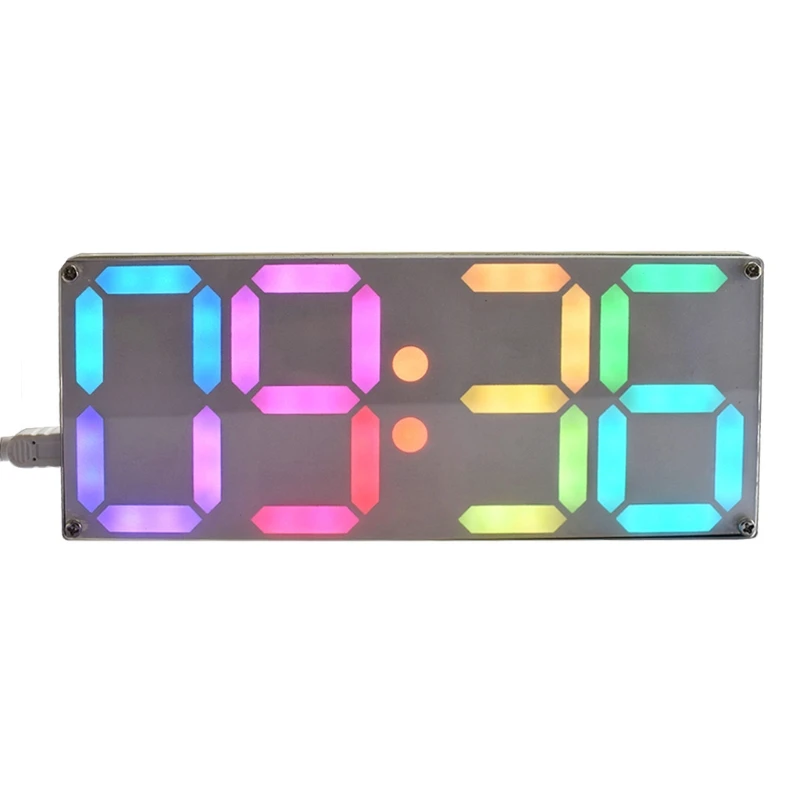 

2023 New Large Rainbow Color Digital Tube DS3231 Clock DIY Kit With Customizable Colors