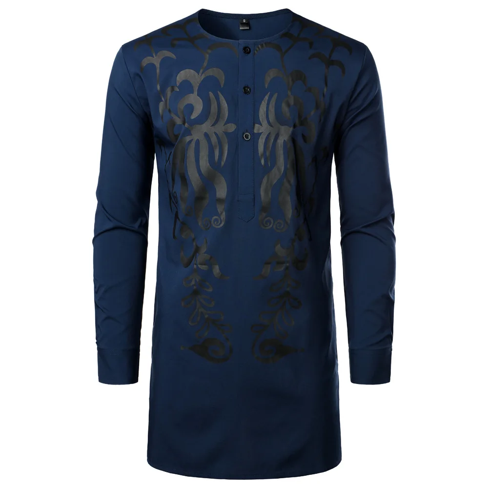 

African Men's Shirt camisa masculina Ethnic Style Shirts For Men Pullover T-shirt Mens Long Sleeve Print Shirt camisas Casual