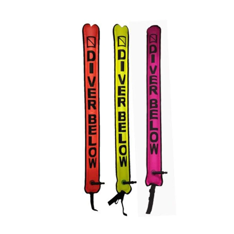 

Diving 210D Nylon Sealed Surface Marker Blowing Buoy Finger Spool Dive Reel and Ended Clip Swimming Diving Water Sports
