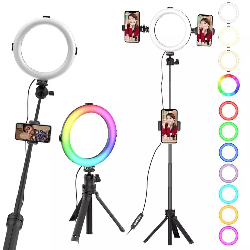 

Ulanzi VIJIM K9 RGB Ring Light Tripod LED Ring Light Selfie Ring Light with Stand RGB colors Video Light For Youtube Tik Tok