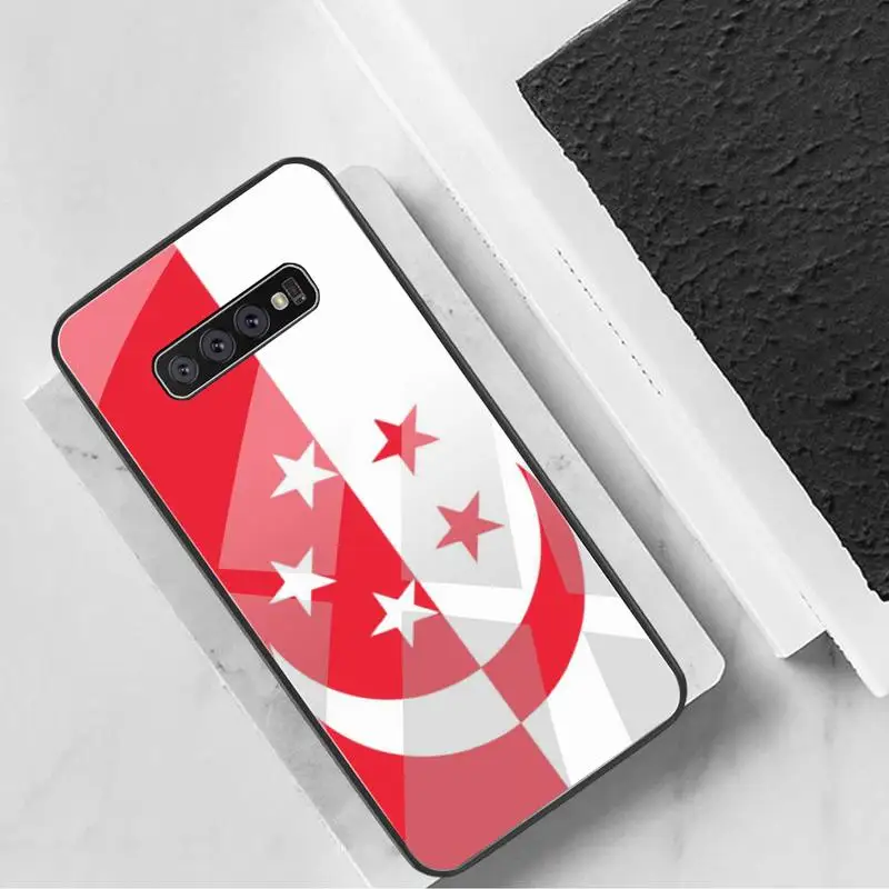 YJZFDYRM Флаг Сингапура мягкий чехол для телефона из закаленного стекла Samsung S20 Plus S7 S8