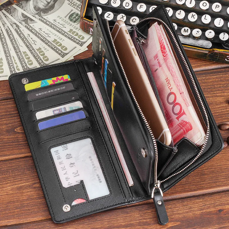

Caze Kyts Men's small handbag leisure wallet men's long European and American clutch zipper mobile phone bag