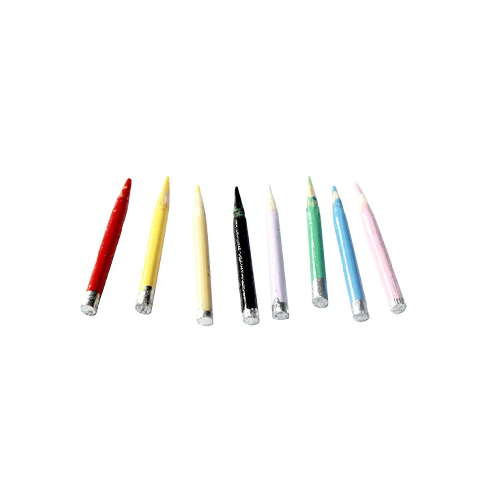 

8PCS/Set Miniature Food Play 1:12 Small Doll House Accessories Toy Scene Model Mini Colored Pencil Accessories B194