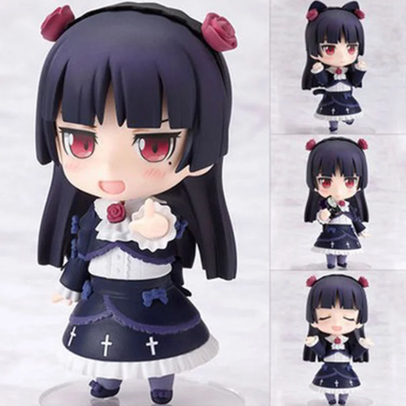 

High Quality Oreimo Model Toys Kuroneko Q Version Standing Posture Movable Changeable Face PVC Collection Model Doll Toys Gifts