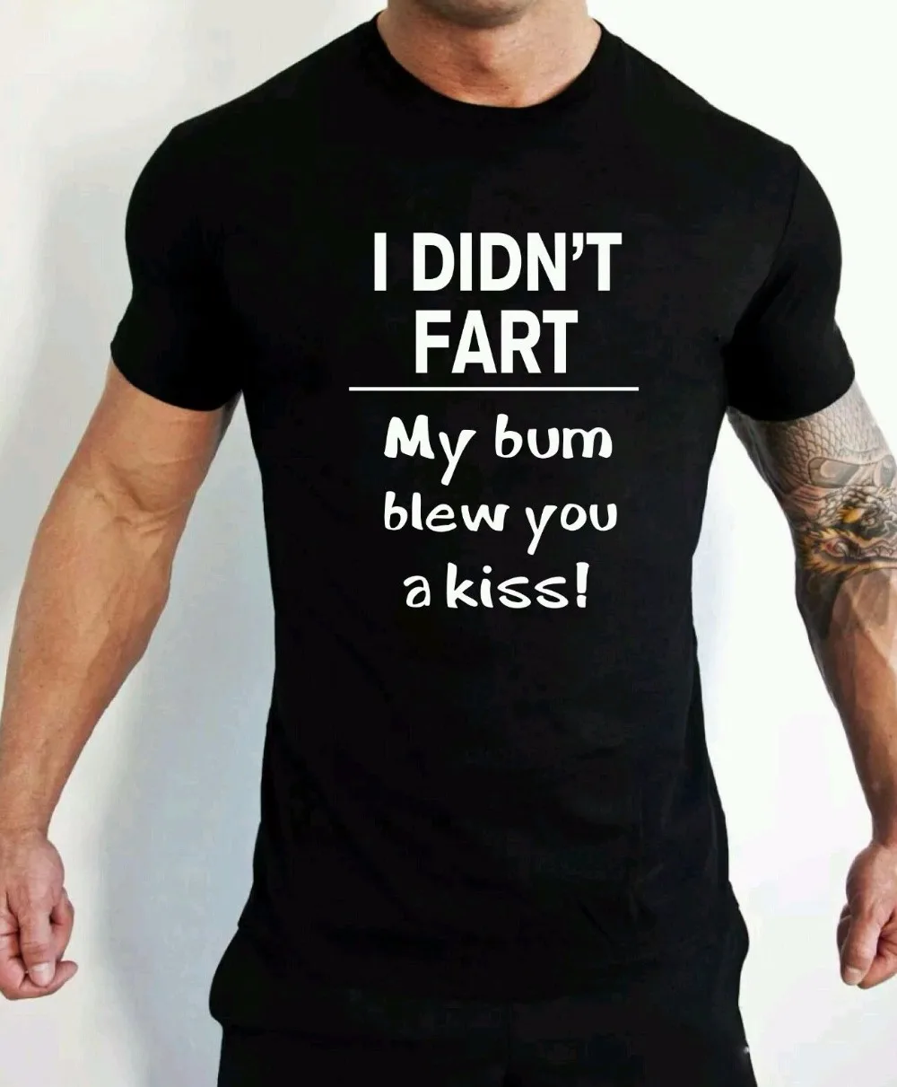 

Модные хипстерские футболки с круглым вырезом I didt Fart I Blow You A Kiss смешной подарок смешной юмористический облегающий топ с круглым вырезом