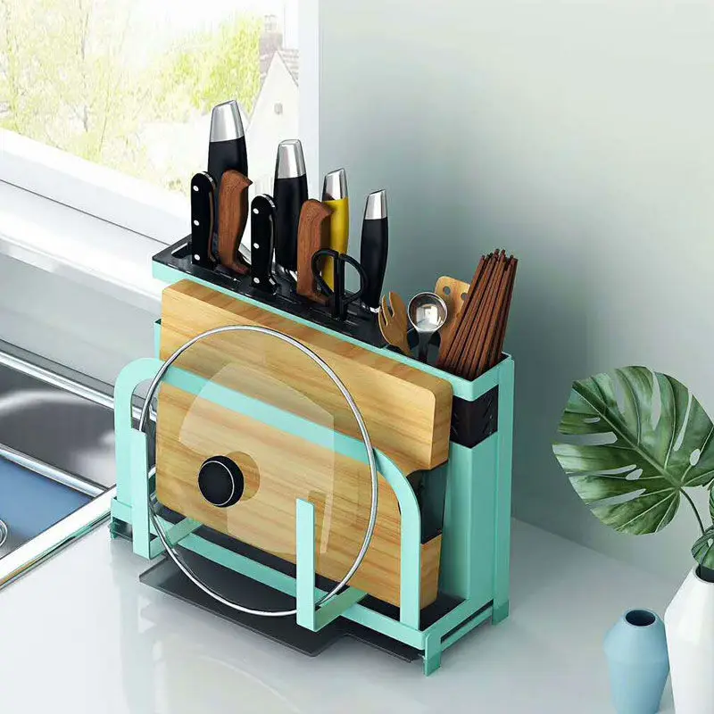 

Knife Holder Multi-function Rack Tool Rack Kitchen Tool Rack Put Knife Kitchen Storage Rack Chopping Board Rack Quadra Knife