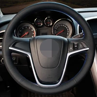 diy black genuine leather%c2%a0car steering wheel cover for opel ampera 2012 zafira tourer astra j 2010 2011 2012 2013 2014 2015