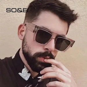 SO  EI Ретро негабаритные квадратные градиентные солнцезащитные очки женские Ins Популярные уличные пляжные очки мужские солнцезащитные очки UV400