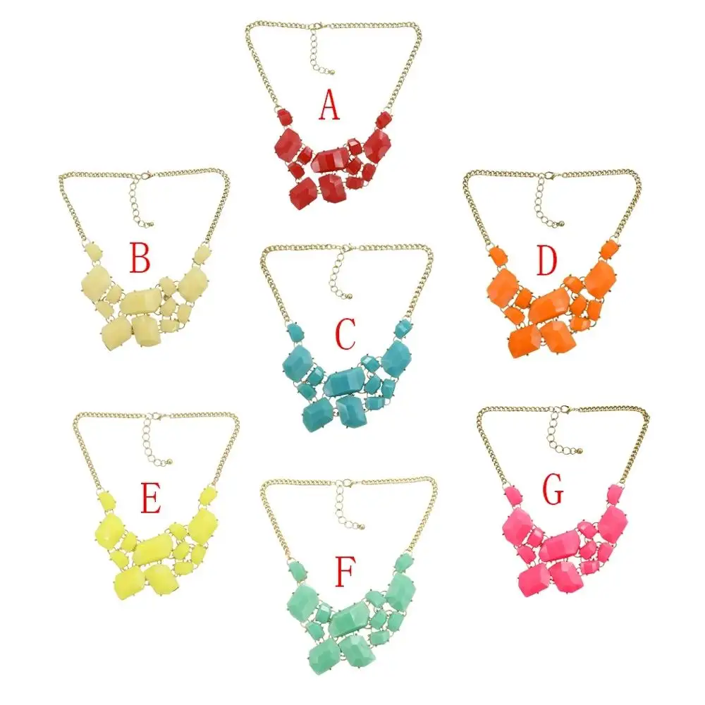 

Hot sale New Arrival Gold Metal Resin Gem Stone Charming Choker Column Fashion Natural Stone Pendant Necklace For Women Jewelry