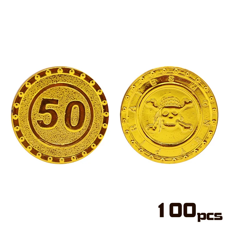 Имитация монет 50/100 реквизит пиратов на Хэллоуин имитация захват поддельная игра