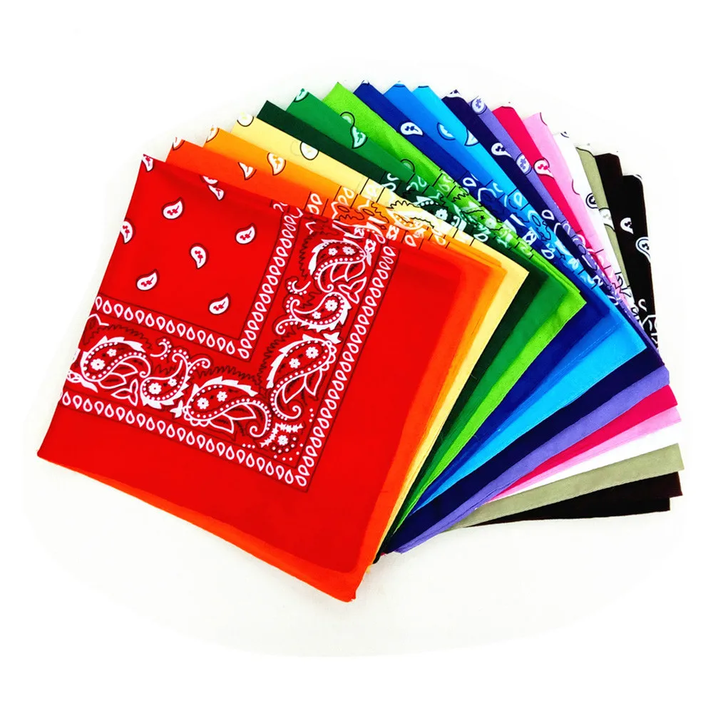 

Fashion Scarf Women Hair Accessories Linen Bandana Square Female Bandanas Headwear Rock Cool Girls Multi Paisley Headbands
