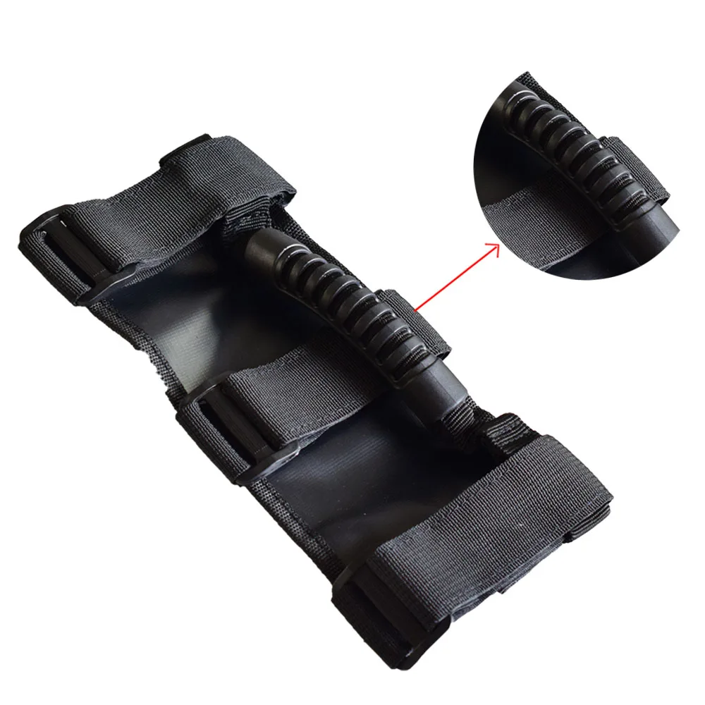 2pcs Roll Bar Mount Side Adjustable Armrest Grab Handle Handles Kit Black for Accessories For Jeep Wrangler JK CJ TJ YJ accessor |