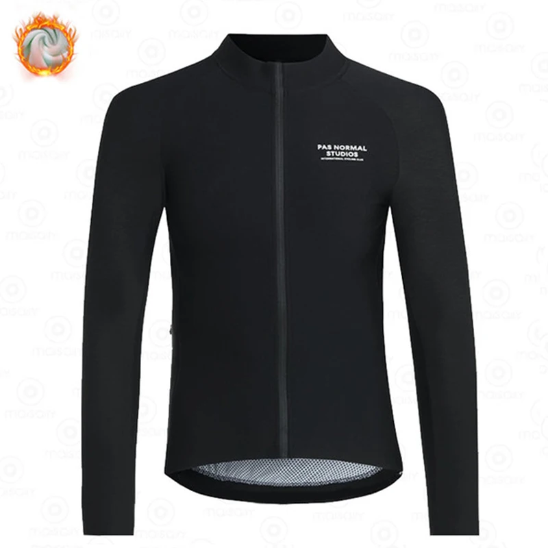 

PNS 2021 Black New Winter Thermal Fleece Cycling Long Jerseys Men's Warm Jacket MTB Cycling Clothing Ropa Ciclismo Hombre