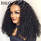 Джерри кудрявый парик 13x4 Синтетические волосы на кружеве парики из натуральных волос на кружевной 4x4 кружева закрытие парик бразильский волос глубокая волна предварительно вырезанные с детскими волосами