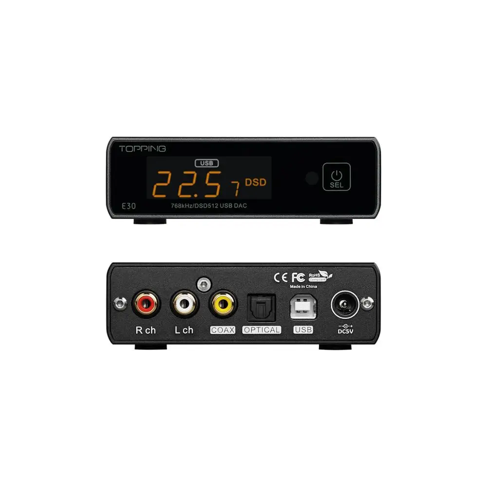 TOPPING E30 плеер с сенсорным управлением HIFI DAC AK4493 XU208 32 бит/768k DSD512 дистанционным