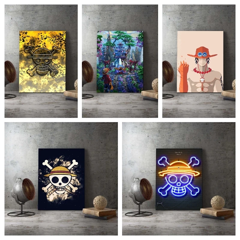 Модульное настенное искусство цельный холст картины Луффи принты ророноа постер