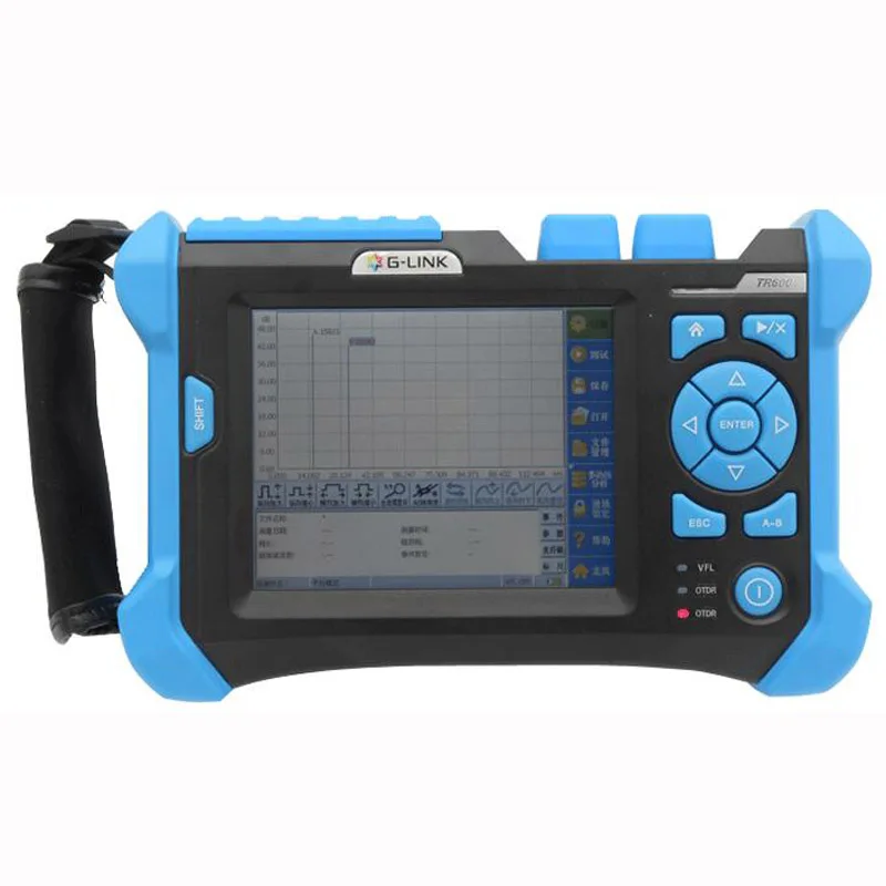 

TR600 32/30dB SM FTTH 1310/1550nm OTDR Optical Fiber Optic OTDR with VFL Touch Scree with FC,SC,LC UPC Connectors