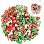 Резиновые банты для домашних животных 10 шт., резиновые бабочки для собак, Санта, снеговик, праздничные аксессуары для собак, товары для ухода за питомцами