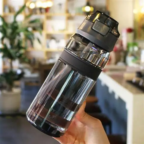

Simple large capacity plastic water cup cute girl with straw sports kettle student adult portable cup man