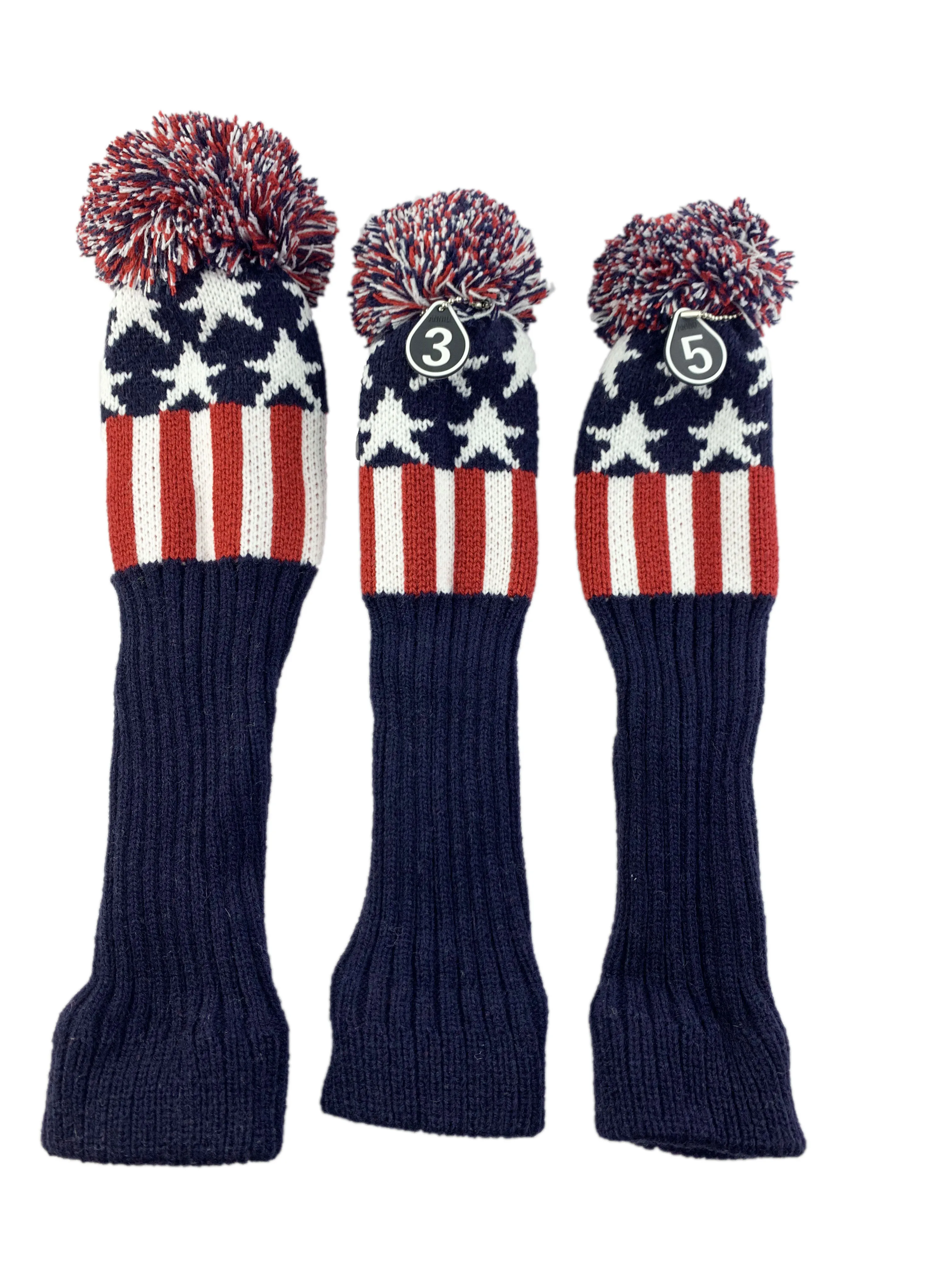 Головной убор для гольф клубов 3 шт./компл. вязаный Гибридный UT драйвер Fairway Wood 1 5