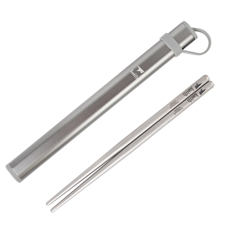 Титановые палочки для еды с цветными трубками Ti5626 полые квадратные кемпинга