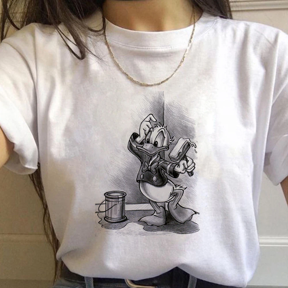 

Disney Shirt Harajuku Donald Duck Tops Tracksuit Coat Funny T-shirts 2021 Summer New Arrivals Graphic Tees Young Casual Tops