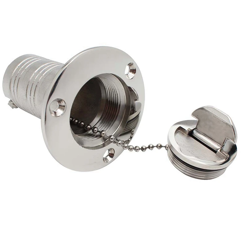 

38mm Marine Stainless Steel Boat Deck Fill / Filler Port Gas Fuel Tank with Key Cap
